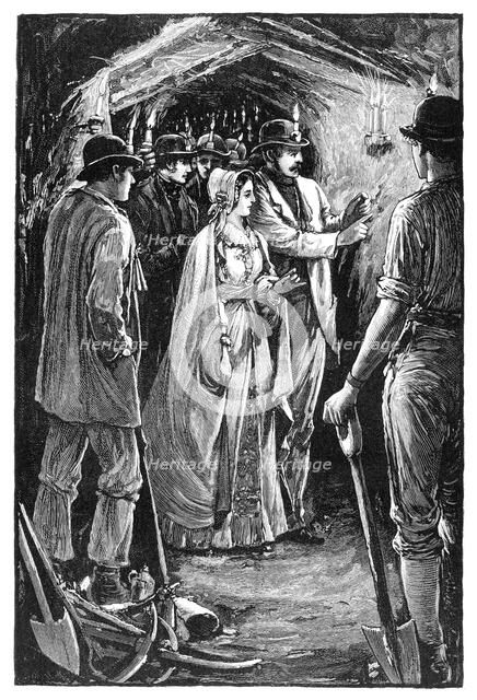 The Queen visiting a Cornish Iron Mine, c1840s, (1900). Artist: Unknown