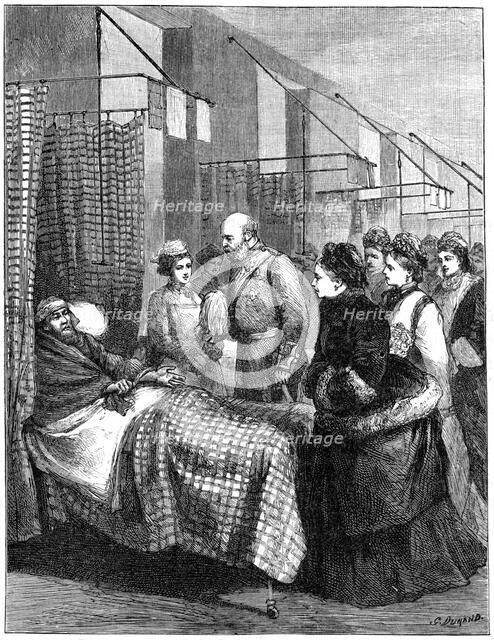 The queen visiting the wards of the London Hospital, late 19th century, (1900).Artist: G Durand