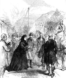 The Queen's Visit to the Prince of Wales: arrival at Wolferton Station, near Sandringham, 1871. Creator: Unknown
