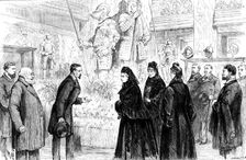 The Queen’s visit to the Tudor Exhibition, 1890. Creator: P Naumann