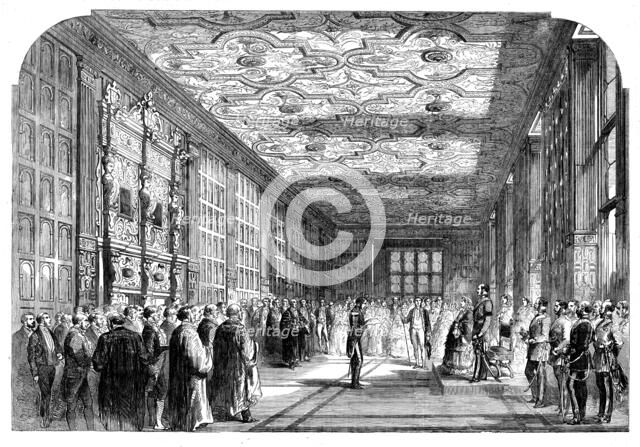 The Queen's Visit to Birmingham - Reading of the Address of the Interim Managers to Her..., 1858. Creator: Unknown.