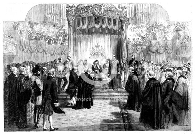 The Queen's Visit to Birmingham - Reading of the Birmingham Corporation Address to Her..., 1858. Creator: Unknown.
