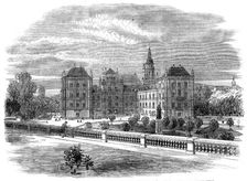 The Queen's visit to Germany: the Ducal Palace and Church of St. Moritz, Coburg..., 1862. Creator: Unknown