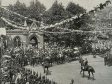 The Queen's Visit To Her Birthplace: The Scene Outside St. Mary's Church, Kensington (c1897). Artist: Argent Archer