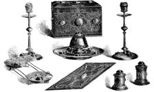 The Queen's Visit to Leeds - Ormolu Writing Table Suite for Her Majesty, 1858. Creator: Unknown