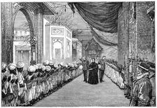 The queen's visit at the opening of the Indian and Colonial Exhibition, London, 1886, (1900)