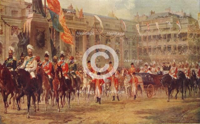 'The Queen's Jubilee Procession on the Way to Westminster Abbey, June 21, 1887', 1906. Artist: R Dudley.