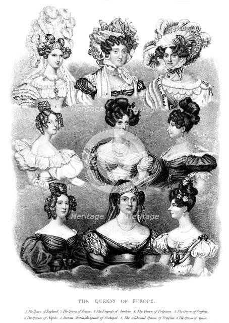 The Queens of Europe, 19th century. Artist: Unknown