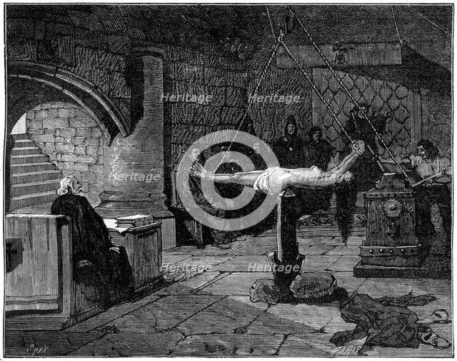 The 'question extraordinaire', extreme form of torture, 1882-1884. Artist: Unknown
