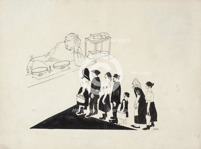 The Queue, 1920. Creator: Moor, Dmitri Stachievich (1883-1946).