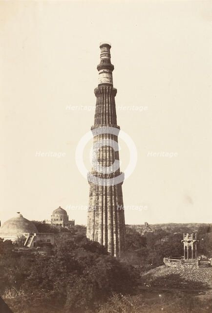 The Qutub Minar, Delhi, 1858-61. Creator: Unknown.