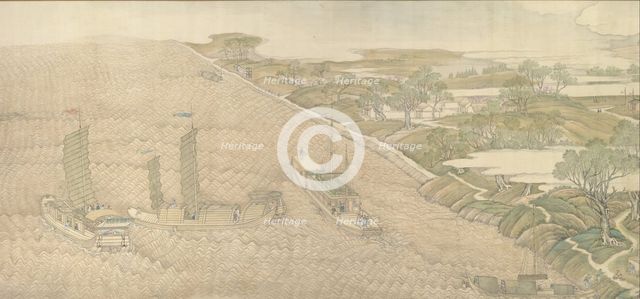 The Qianlong Emperor's Southern Inspection Tour, Scroll Four: The Confluence of the Huai..., 1770. Creator: Xu Yang.