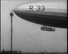 The R.33 Zeppelin Tied To a Mooring Mast, 1924. Creator: British Pathe Ltd