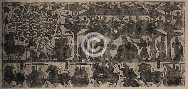 The rubbing from the carved stone chambers of the Wu Family in Shantung Province, 25-220. Creator: Central Asian Art.