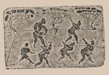 The rubbing from the Brick Relief with sowing and harvesting, 25-220. Creator: Central Asian Art
