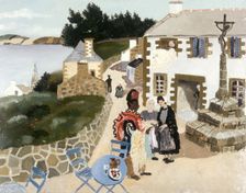 The rug seller, Treboul 1930. Creator: Christopher Wood