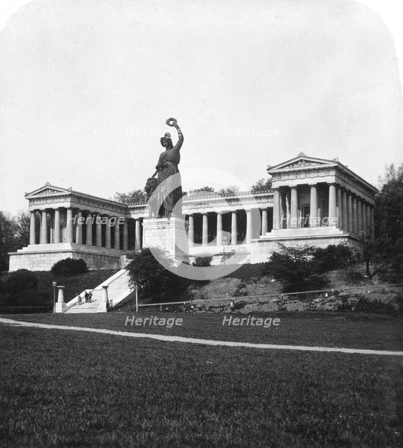 The Ruhmeshalle and Bavaria statue, Munich, Germany, c1900. Artist: Wurthle & Sons