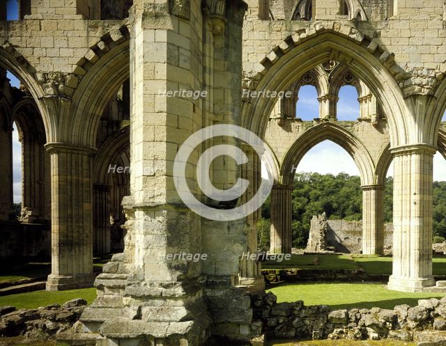 The ruined 13th century church of Rievaulx Abbey, North Yorkshire, 1988. Artist: Paul Highnam