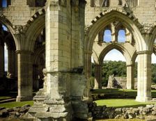 The ruined 13th century church of Rievaulx Abbey, North Yorkshire, 1988. Artist: Paul Highnam
