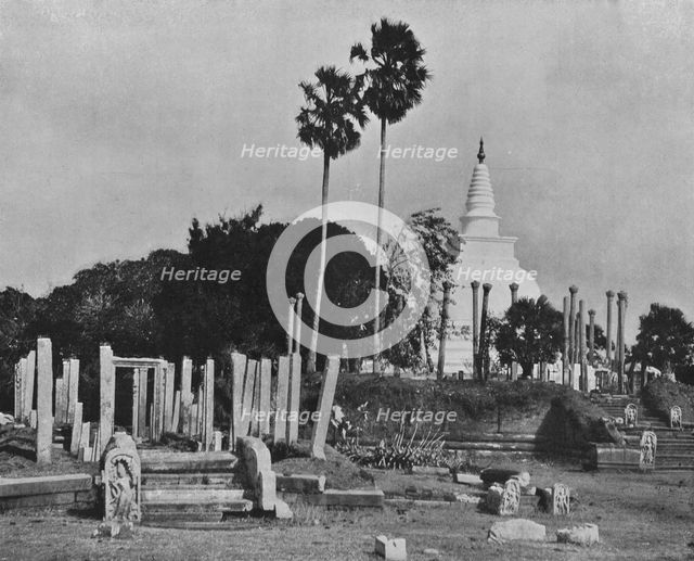 'The Ruined Cities of Anuradhapura. Thuparama Dagoba', c1890, (1910). Artist: Alfred William Amandus Plate.