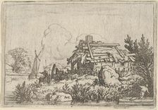The Ruined Cottage, Surrounded by Water, 17th century. Creator: Allart van Everdingen