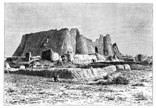The ruined fortress of Veramin, Persia (Iran), 1895.Artist: Armand Kohl