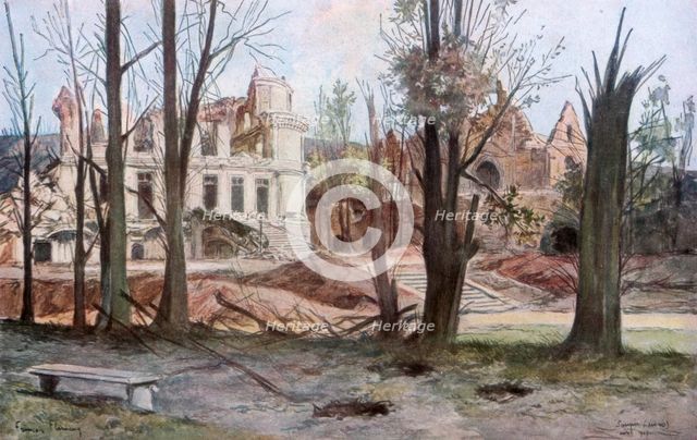'The Ruins of a House, Soupir', First World War, April 1917.Artist: Francois Flameng