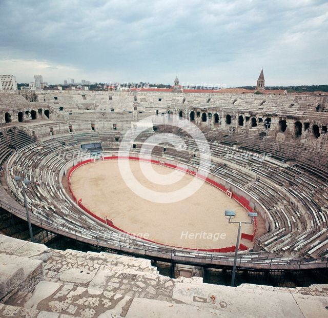 The ruins of a Roman arena in France, 2nd century BC. Artist: Unknown