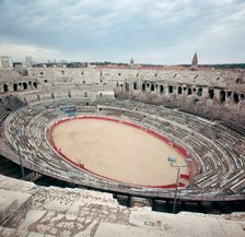 The ruins of a Roman arena in France, 2nd century BC
