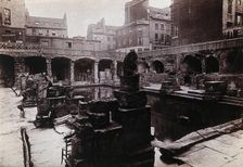 The ruins of a Roman bath in Bath, c1890. Creator: John Poole