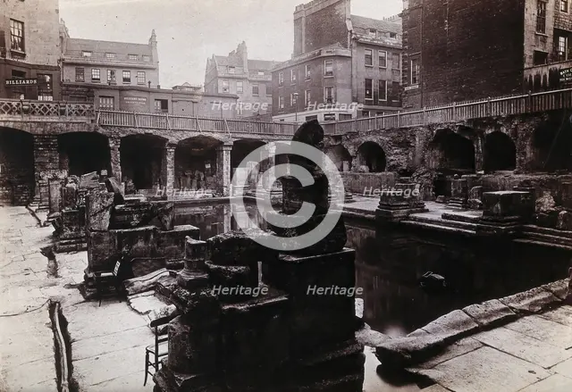 The ruins of a Roman bath in Bath, c1890. Creator: John Poole.