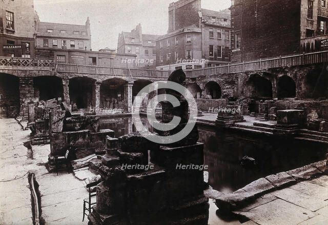The ruins of a Roman bath in Bath, c1890. Creator: John Poole.