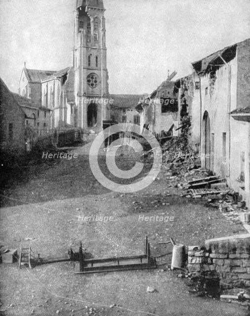 The ruins of a village in Lorraine, World War I, 1915. Artist: Unknown