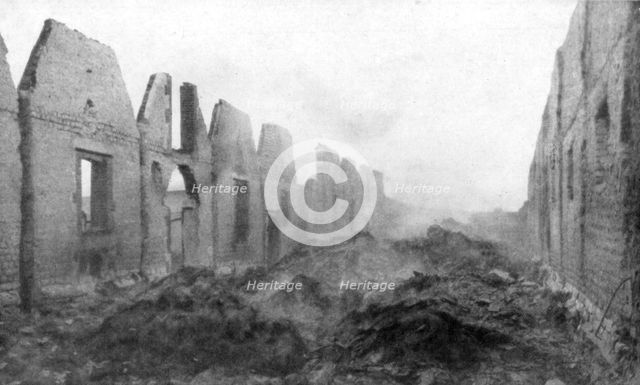 The ruins of Albert, Somme, France, 23 September 1914. Artist: Unknown