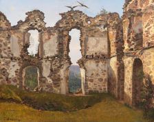 The Ruins of Brahehus near Jönköping, Sweden. Study, mid-19th century. Creator: Frederik Hansen Sodring