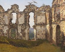 The Ruins of Brahehus near Jönköping, Sweden. Study, mid-19th century. Creator: Frederik Hansen Sodring