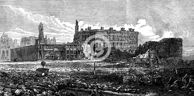 The Ruins of Chicago: the Custom-House, 1871. Creator: Unknown.