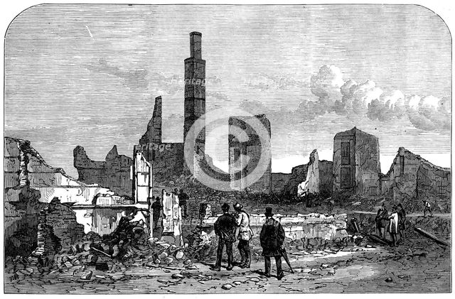 The Ruins of Chicago: the Tremont House, 1871. Creator: Unknown.
