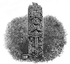 The Ruins of Copan, Central America: monolith, 1864. Creator: Unknown