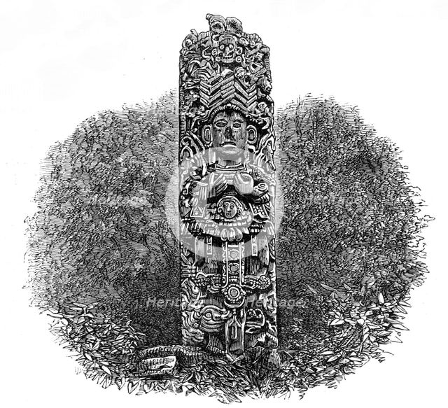 The Ruins of Copan, Central America: monolith, 1864. Creator: Unknown.