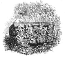 The Ruins of Copan, Central America: square stone with sides facing the points of the compass, 1864. Creator: Unknown