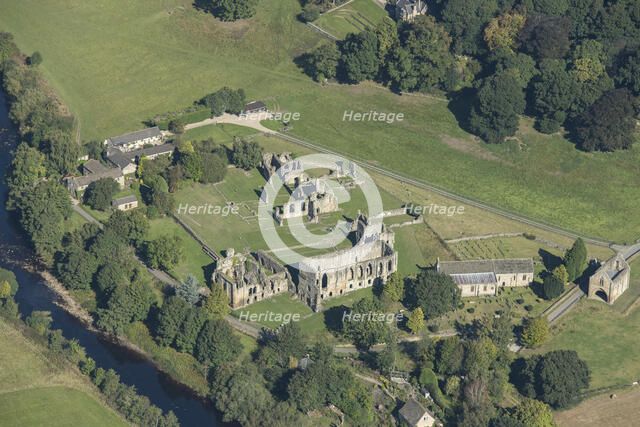 The ruins of Easby Abbey Premonstratensian monastery, North Yorkshire, 2024. Creator: Robyn Andrews.