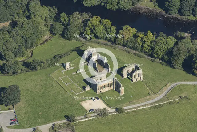 The ruins of Egglestone Abbey Premonstratensian monastery, County Durham, 2024. Creator: Robyn Andrews.