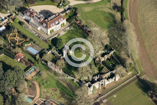 The ruins of Halnaker House, a fortified medieval manor house, West Sussex, 2018. Creator: Damian Grady.
