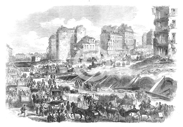 The Ruins of Paris: Porte Maillot and the Avenue de la Grande Armée, 1871. Creator: Unknown.