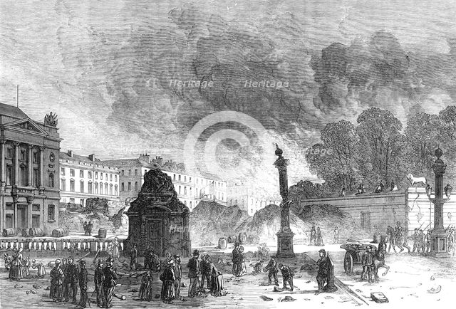 The Ruins of Paris: the Place de la Concorde, 1871. Creator: Unknown.