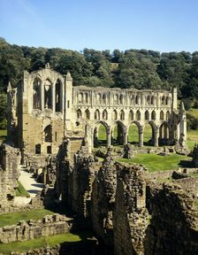 The ruins of Rievaulx Abbey, North Yorkshire, 1988. Artist: Paul Highnam