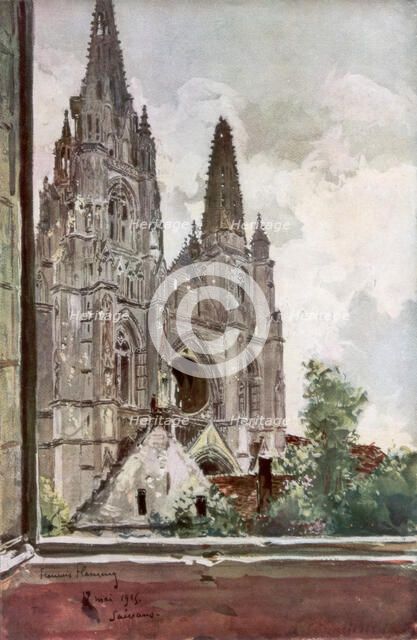 'The Ruins of Saint Jean des Vignes Abbey, Soissons', France, 17 May 1915, (1926).Artist: Francois Flameng