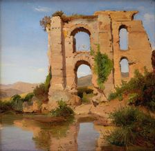 The Ruins of the Aqueduct Aniene Nuovo near Tivoli, Italy, 1842-1847. Creator: Anders Christian Lunde