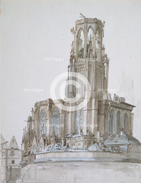 The Ruins of the Church of Our Lady in Mainz after the Siege of 1793, 1793. Creator: Georg Melchior Kraus.